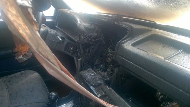 В Нижнекамске загорелся автомобиль