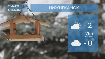 Прогноз погоды в Нижнекамске на 2-е марта 2024 года