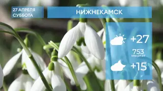 Прогноз погоды в Нижнекамске на 27-е апреля 2024 года