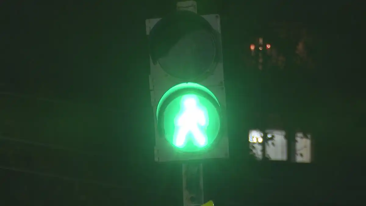 Светофор на пешеходном переходе