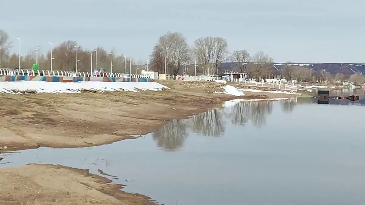 Уровень воды в Каме около Нижнекамск, поселок Красный Ключ