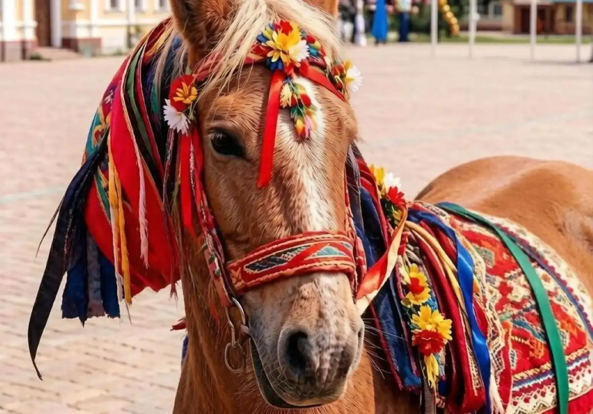нарядная конная повозка