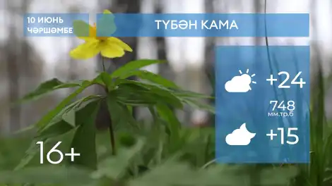 2026 елның 10нчы июненә һава торышы - телеканал НТР 24