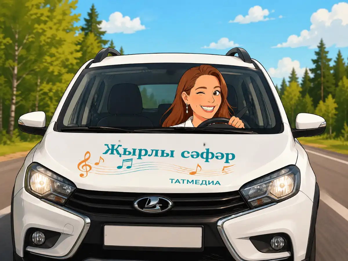 Ведущая нового музыкального проекта НТР 24 на татарскомя языке за рулём