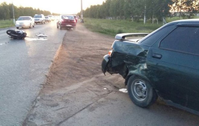 В Нижнекамске водитель «ВАЗ» сбил мотоциклиста на «Хонде»