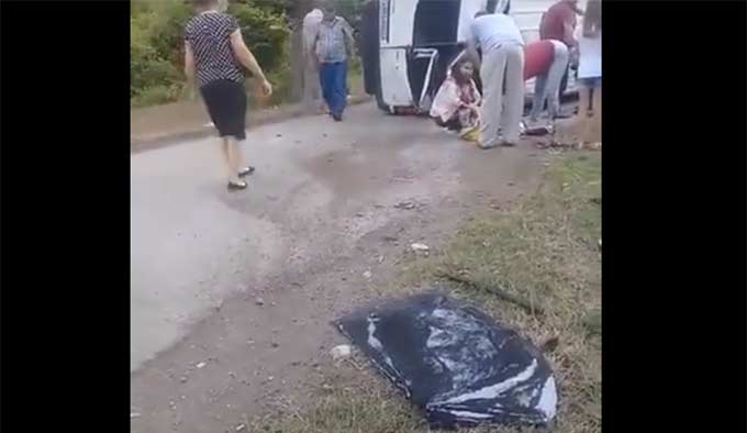 В Абхазии перевернулся автобус с туристами из Казани