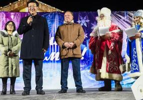 В Нижнекамске мэры двух городов дали старт празднованию Нового года