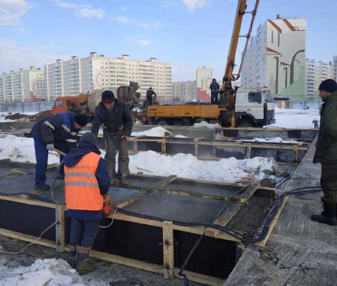На площадке строительства новой мечети в Нижнекамске завершился очередной этап
