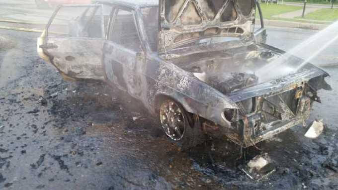 Ночью в Татарстане сгорел автомобиль