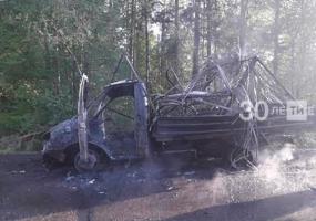 На трассе в Татарстане сгорела «Газель» - НТР 24