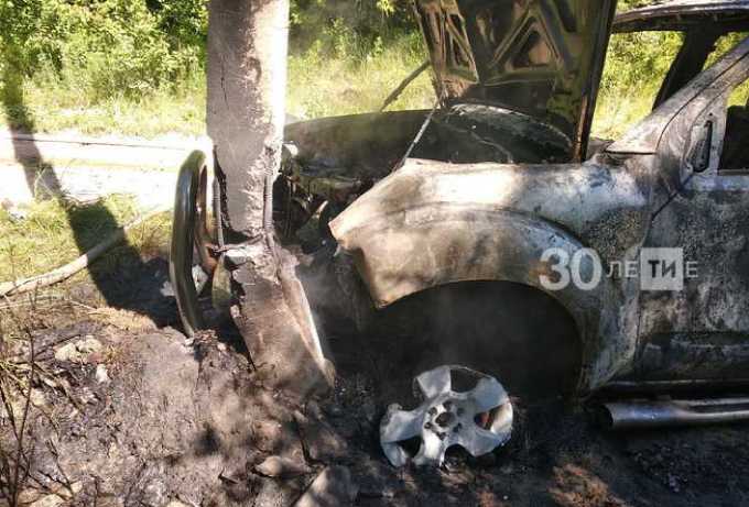 В Татарстане погиб водитель пикапа, врезавшись в опору линии электропередач