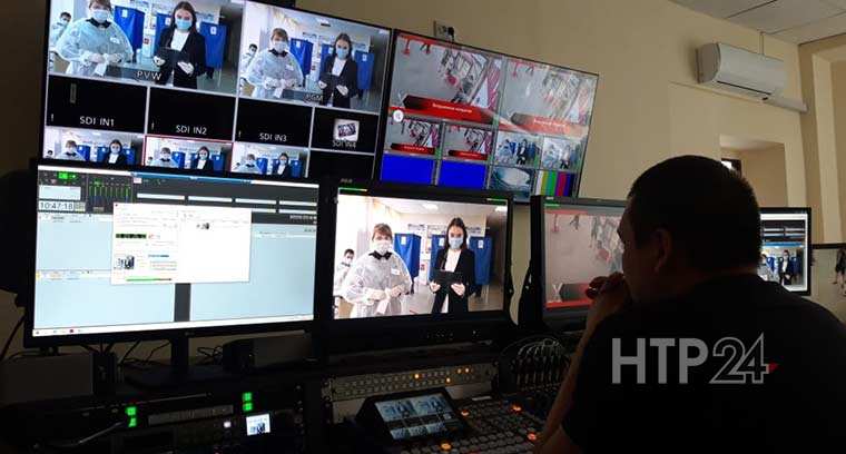 Телеканал НТР 24 продолжает в прямом эфире информировать нижнекамцев о ходе голосования