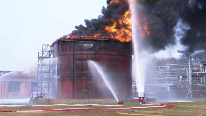 На промзоне Нижнекамска прошли учения пожарных - НТР 24