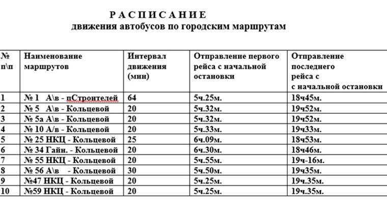 Расписание автобусов нижнекамск 56