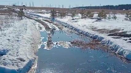 Житель Нижнекамского района недоволен затопленной дорогой