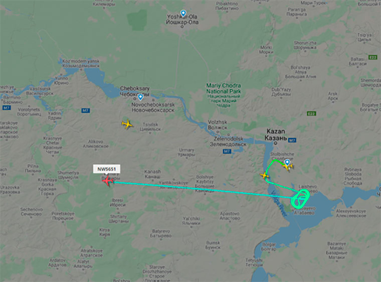 Самолёт из Казани в Турцию не смог добраться до места назначения