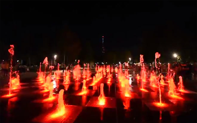 В парке  «СемьЯ» тестируют светомузыкальный фонтан
