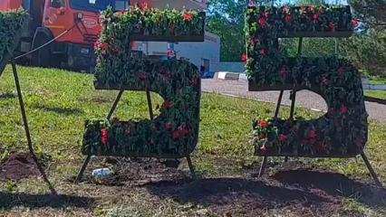 На въезде в Нижнекамск обновили цветочную композицию «Городу - 55» - НТР 24