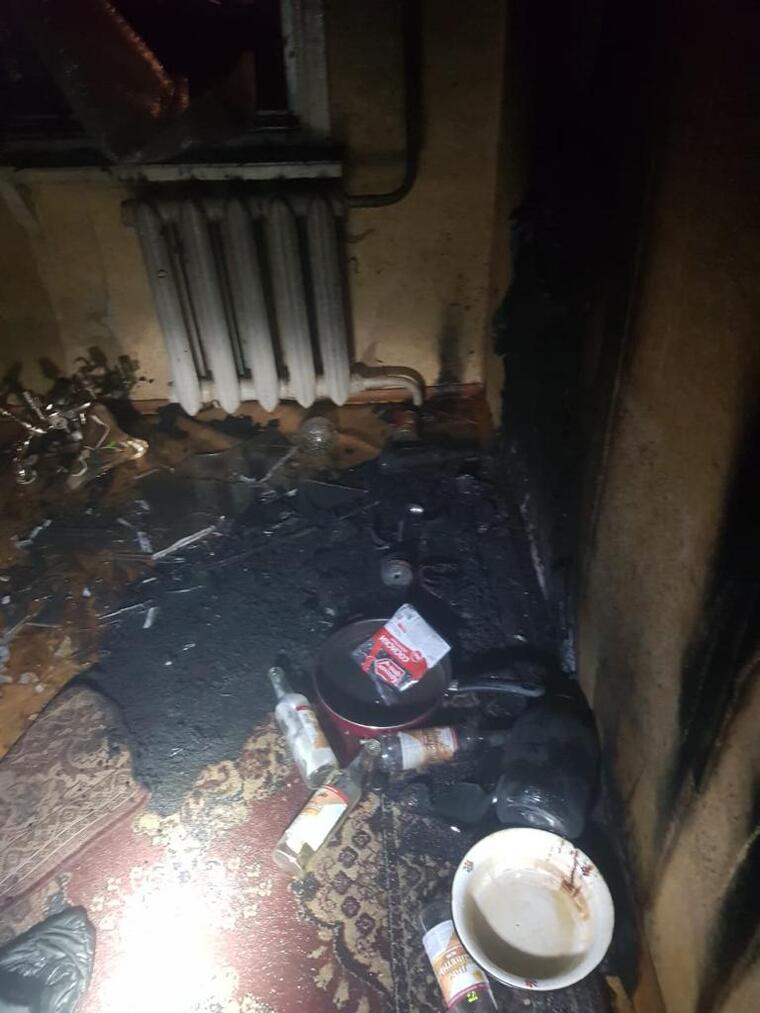 В Нижнекамске ночью загорелась квартира из-за сигареты