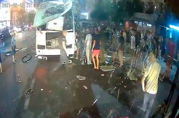 Взорвавшийся в Воронеже автобус