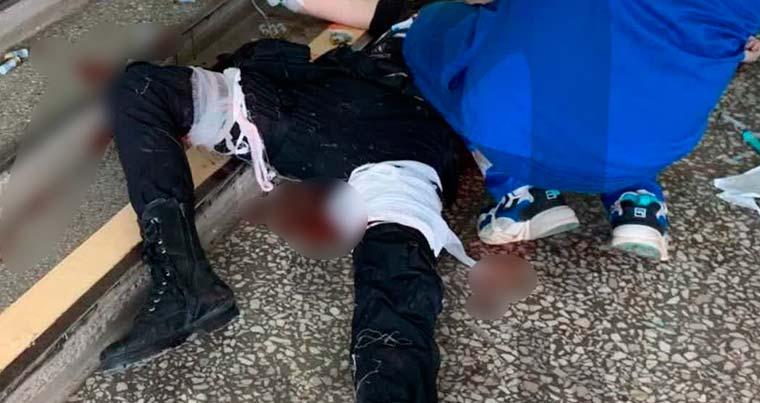 Нападавшего на университет ранили правоохранители // Фото: Mash в Telegram