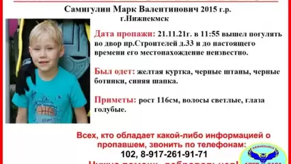 В Нижнекамске пропал 6-летний мальчик, объявлен срочный сбор - НТР 24