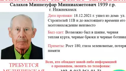 В Нижнекамске пропал 82-летний мужчина, добровольцев собирают на поиски - НТР 24
