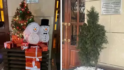 В Нижнекамске на видео попали вандалы, срывающие новогодние украшения с дворца бракосочетаний - НТР 24