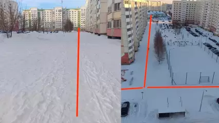 Из-за нечищеной дороги нижнекамцам тяжело водить детей в садик - НТР 24