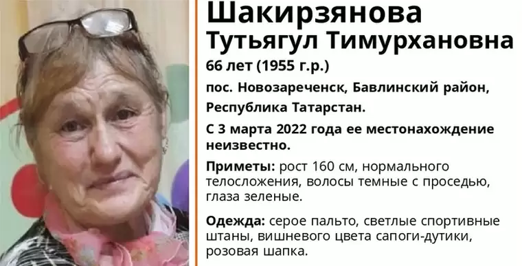 В Татарстане 12-й день ищут пропавшую пенсионерку