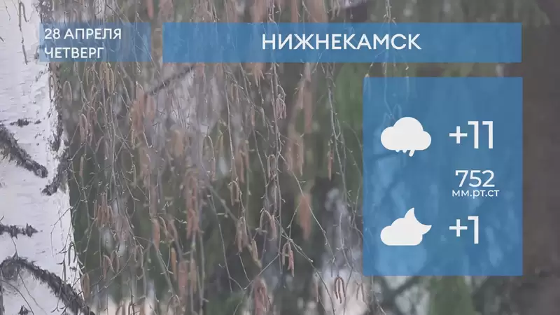 Прогноз погоды в Нижнекамске на 28-е апреля 2022 года