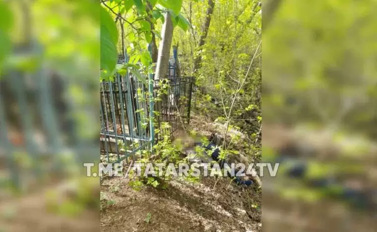 В Татарстане на кладбище обнаружили висевшее на дереве тело мужчины