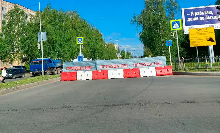 В Нижнекамске закрыли проезд по ул. Корабельной в районе кольца