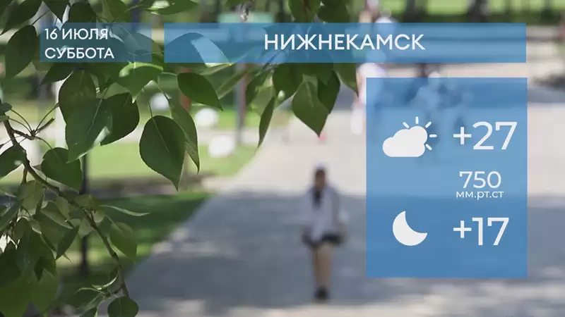 Прогноз погоды в Нижнекамске на 16-е июля 2022 года