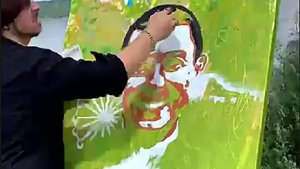 Художник Кристиан Апостол завершил картину, участие в создании которой приняли нижнекамцы - НТР 24