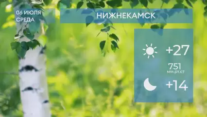 Прогноз погоды в Нижнекамске на 6-е июля 2022 года