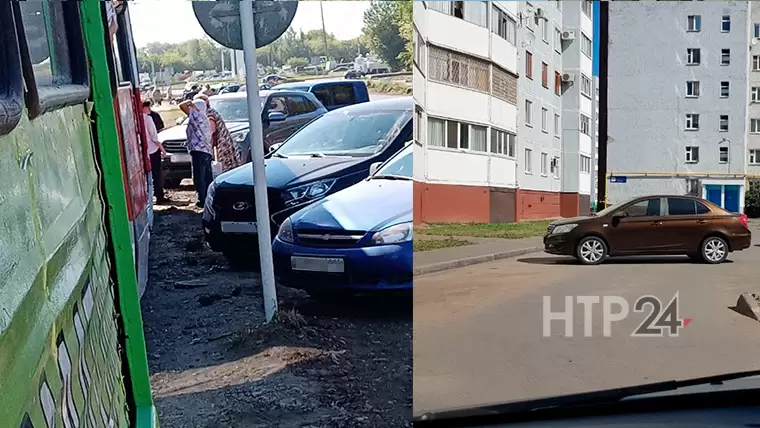 В Нижнекамске неправильно припарковавшийся водитель создал пробку из трамваев