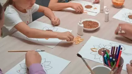 Нижнекамские дети сделали подсолнух из круп