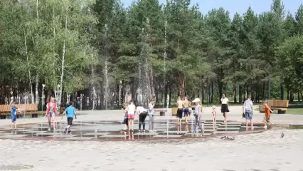 В Нижнекамске в парке «СемьЯ» восстановили работу фонтана
