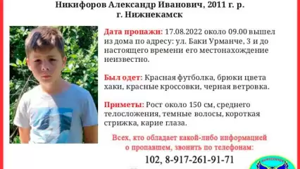 В Нижнекамске пропал ребенок, объявлен срочный сбор на поиски - НТР 24