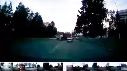 В Нижнекамске на видео попал самосвал, летевший по встречке