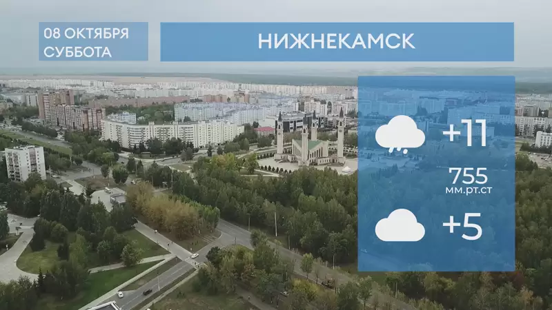 Прогноз погоды в Нижнекамске на 8-е октября 2022 года