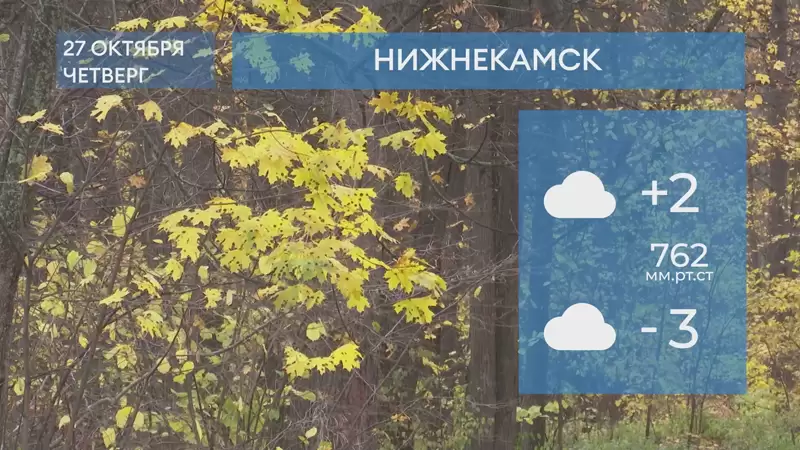 Прогноз погоды в Нижнекамске на 27-е октября 2022 года