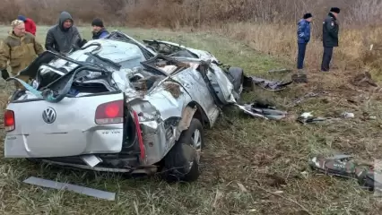 В Татарстане легковушка вылетела с трассы, водитель и пассажир погибли