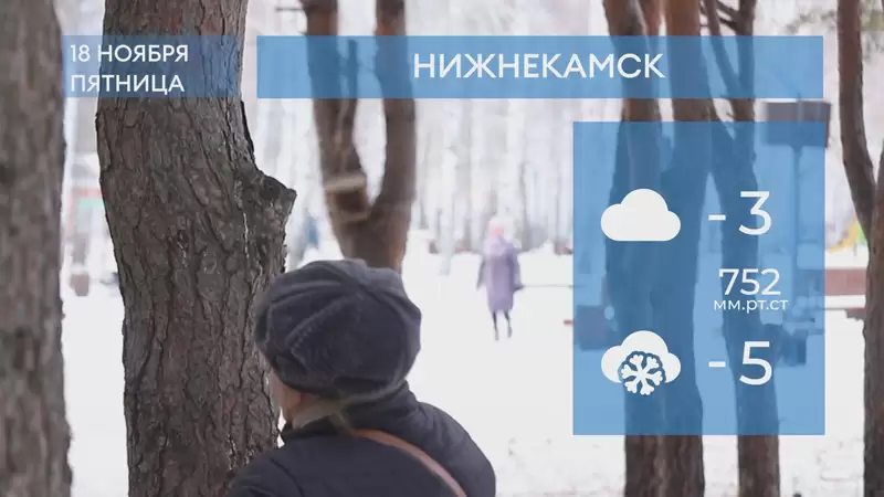 Прогноз погоды в Нижнекамске на 18-е ноября 2022 года