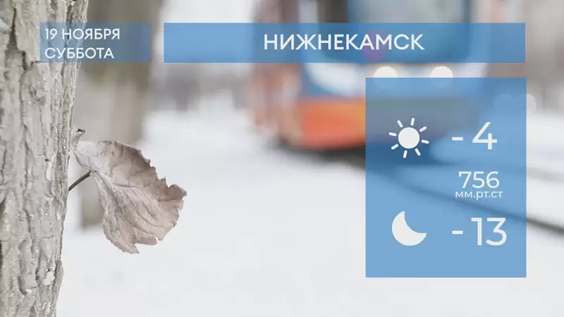 Прогноз погоды в Нижнекамске на 19-е ноября 2022 года