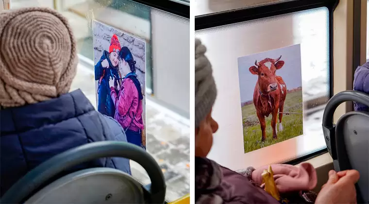 В Нижнекамске начал ездить трамвай со снимками «особенных фотографов»