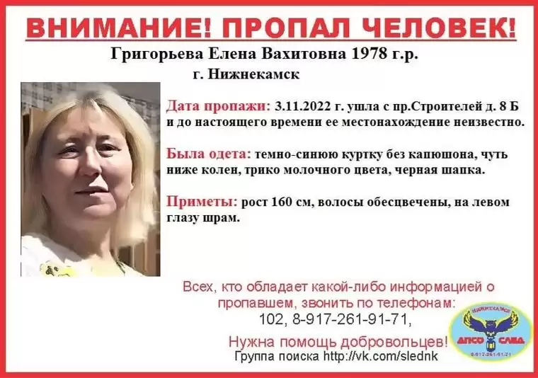 В Нижнекамске разыскивается пропавшая месяц назад 44-летняя женщина