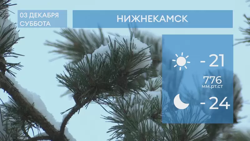 Прогноз погоды в Нижнекамске на 3-е декабря 2022 года