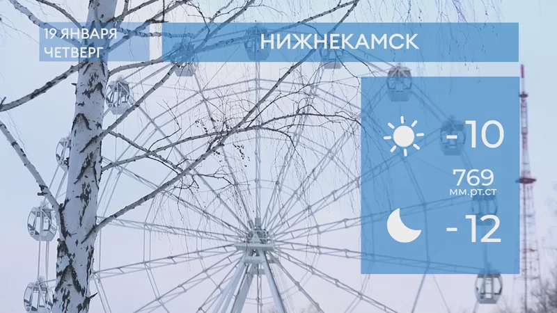 Прогноз погоды в Нижнекамске на 19-е января 2023 года